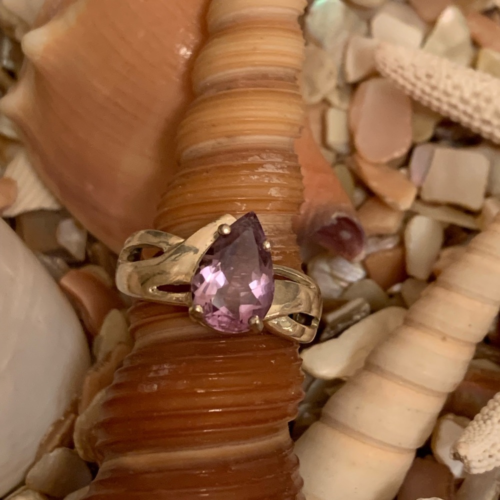 Amethyst Solitaire Sterling Ring - image 2